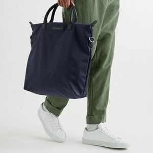 WANT Les Essentiels | O’Hare | Navy Tote Bag | Leather Trimmed